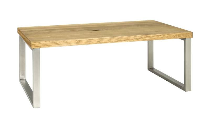 HAKU Couchtisch HAKU Möbel Couchtisch - edelstahloptik-eiche - H. 38cm x B. 100cm (1 Stück) von HAKU