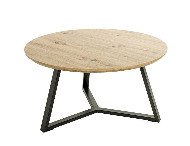 HAKU Couchtisch in eiche, schwarz, MDF, Metall - 42x80cm (HxD) von HAKU