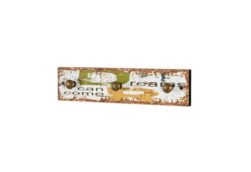 HAKU Garderobenleiste Garderobe - Motiv-vintage - MDF, Metall - H. 8cm x B. 34cm - Leiste (1xGarderobenleiste, Jackenleiste - Wandgarderobe), Hakenleiste - Kleiderleiste - Aufhängeleiste - Mantelleiste von HAKU