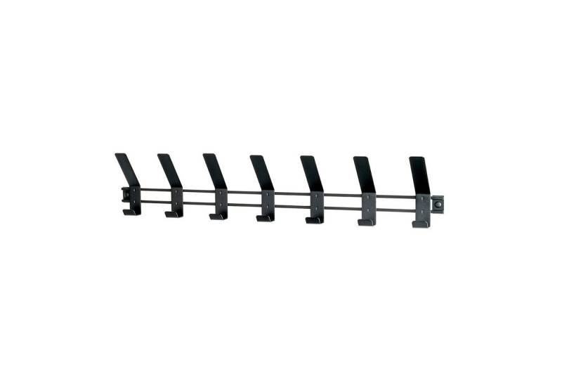 HAKU Garderobenleiste Garderobe - schwarz aus Metall - B. 74cm - Kleiderleiste (1xGarderobenleiste, Jackenleiste - Wandgarderobe), Hakenleiste - Kleiderleiste - Aufhängeleiste - Mantelleiste von HAKU