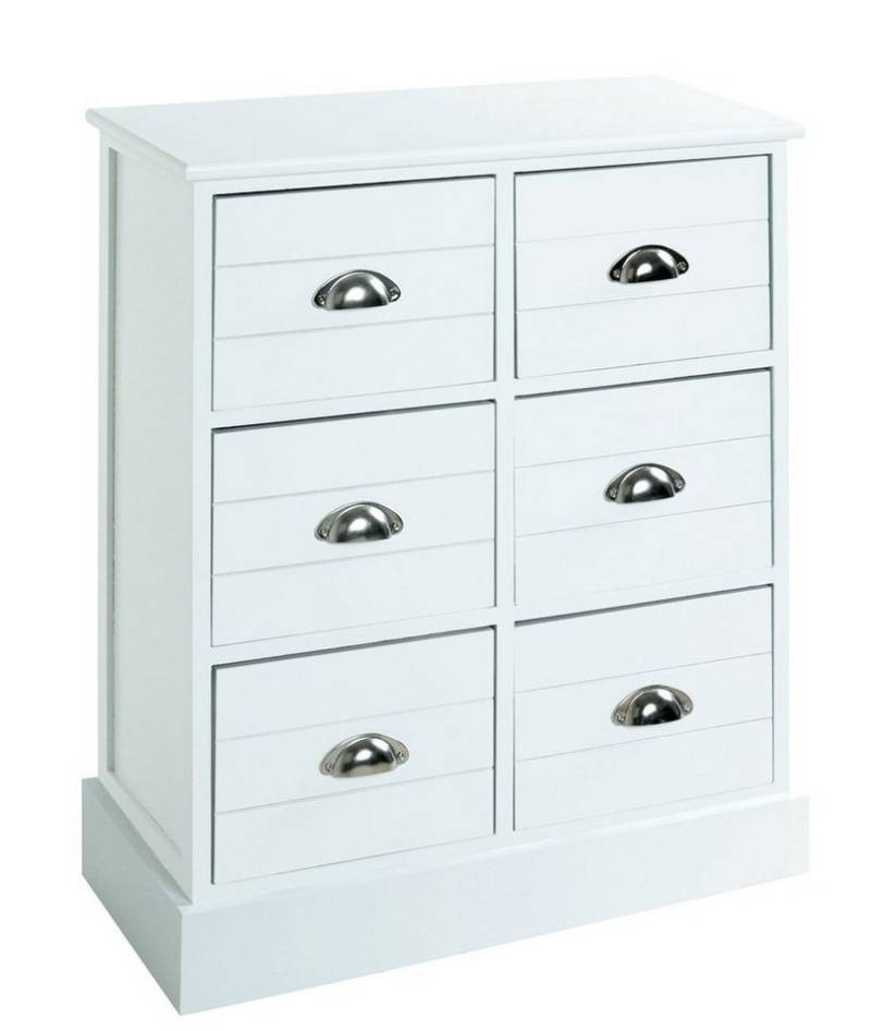 HAKU Kommode Haku Kommode aus Massivholz/MDF weiß, mit 6 Schubladen von HAKU
