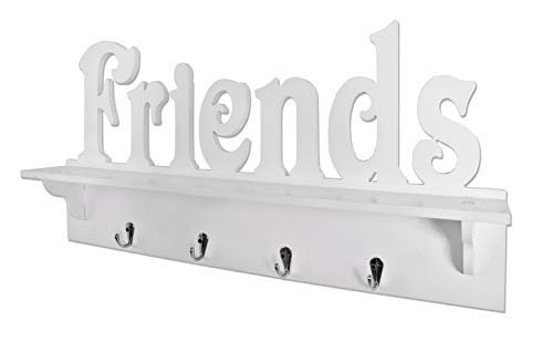 HAKU Möbel Wandgarderobe Chrom, weiß, MDF - Maße: B 60 cm x H 30 cm x T 9 cm, Style: Modern von HAKU Möbel