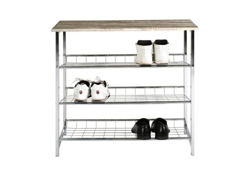 HAKU Schuhregal HAKU Möbel Schuhregal - chrom-eiche trüffel - H. 81cm x B. 86cm von HAKU