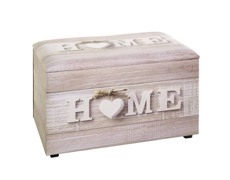 HAKU Truhenbank Haku Sitztruhe Kunstleder Motivdruck "Home" von HAKU