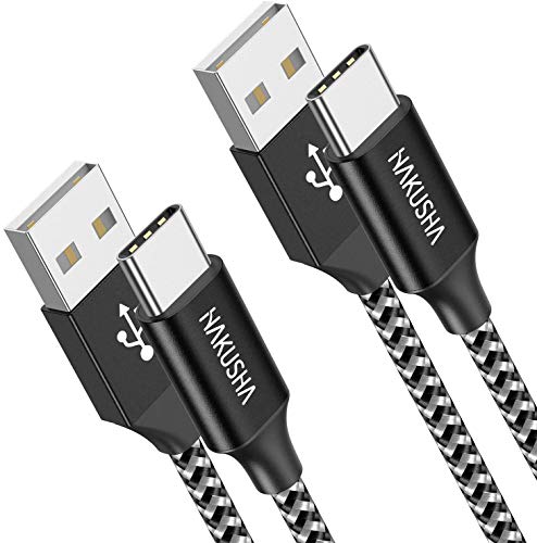 USB C Kabel, Ladekabel USB C [2Stück 2M] USB Kabel Typ C Nylon USB Ladekabel samsung für Samsung Galaxy Z Flip, S22+, S21 Ultra, Huawei P50 Pro, Mate 40, Google Pixel 6, Xiaomi, OnePlus, Moto, Realme von HAKUSHA