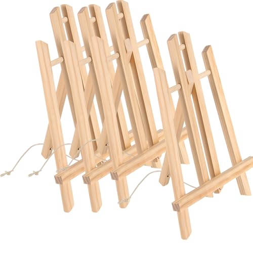 HAKZEON 4er-Pack 40 x 20 cm Tischstaffelei aus Holz, Mini-Staffelei mit beweglicher Stange, verstellbarer Holz-Staffeleiständer für Gemälde, Zeichnungen, gerahmte Fotos, Schilder HAKZEON 4er-Pack 40 x 20 cm Tischstaffelei aus Holz, Mini-Staffelei mit beweglicher Stange, verstellbarer Holz-Staffeleiständer für Gemälde, Zeichnungen, gerahmte Fotos, Schilder von HAKZEON