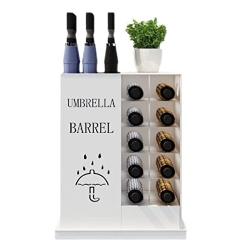 HALAHAI Schirmständer Schirmständer Aus Metall Mit Großer Kapazität Und 4 Rutschfesten Gummipolstern Für Eingangstüren Regenschirmständer (Color : Blanc, Size : 34 * 25 * 51cm) von HALAHAI