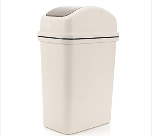 MüLleimer MistküBel Swing Deckel Mülleimer Müll Lagerbehälter Home ofiice liefert 1 0l / 15L. for jeden Raum mit hoher Kapazität langlebiger Abfallkorb MüLleimer BüRo (Blue : Beige, Size : S) von HALAHAI
