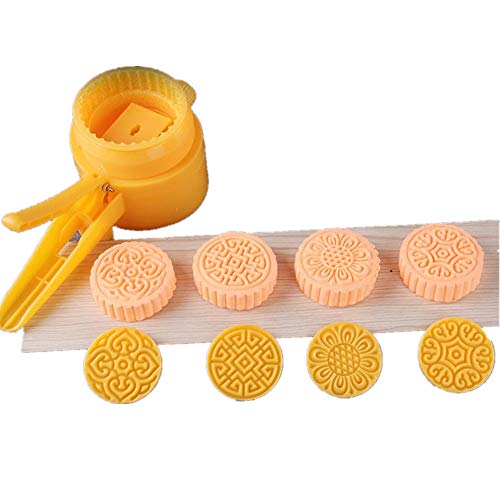 DIY Handpresse, runde Flip-Mond-Kuchenform, Mondkuchen, Kekspresse, halbautomatisch, verstellbare Dicke, Ausstechform von HALAWAKA