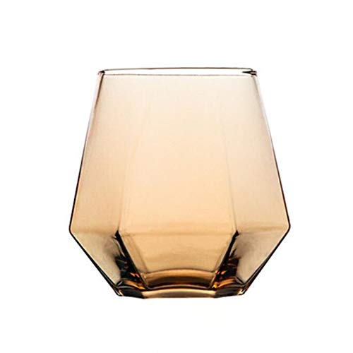 Sechseckiges Kristallglas Whiskey Rotweingläser Haushalt Kalte Trinkbecher Stiellose Camping Cocktail Weingläser von HALAWAKA