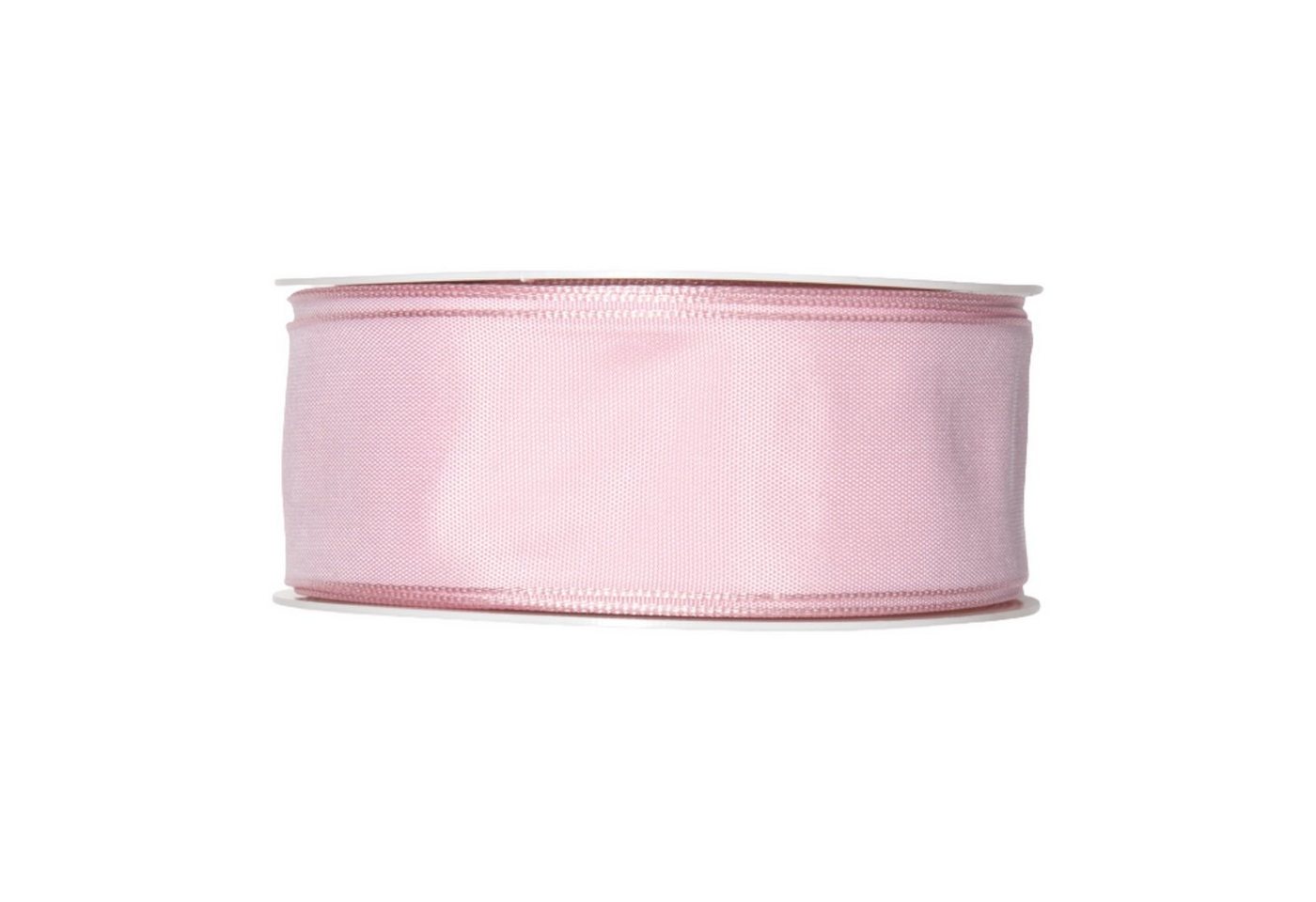 HALBACH Drahtkantenband Taftband mit biegbarer Drahtkante Taufe Geburt in Rosa oder Hellblau 40mm x 25m von HALBACH