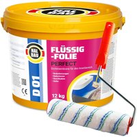 Flüssigfolie Perfect Badabdichtung Dichtmembran Dichtfolie + Farbroller 25cm D01 - 12KG - Halbau von HALBAU