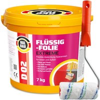 HALBAU Flüssigfolie Extreme Badabdichtung Dichtmembran Dichtfolie + Farbroller 10cm D02 - 7KG von HALBAU