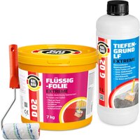 Halbau - Dichtset für Duschabdichtung Abdichtung Flüssigfolie Farbroller 10cm + 7kg H206 von HALBAU