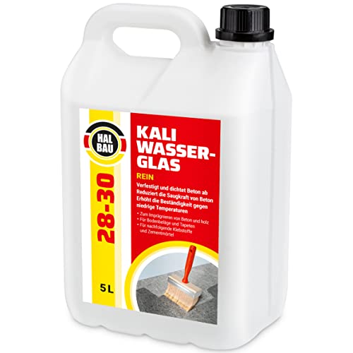 HALBAU Kaliwasserglas 28-30 Rein 5 Liter Wasserglas, Haftgrund, Versiegelung, Mauerabdichtung, Betonfrostschutz von HALBAU