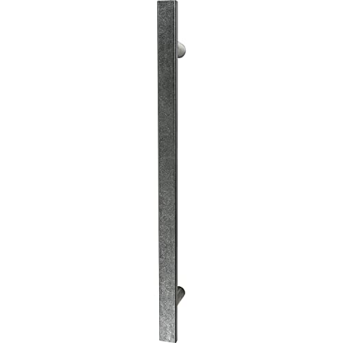 HALCÖ Stoßgriff flach, Haustürgriff Länge 1200 mm, Stangengriff für Holz- und Glastüren, Stahl verzinkt schwarz von HALCÖ