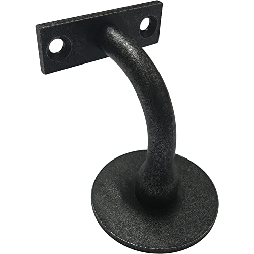 HALCÖ 0529.167.00.0.10.M10 Handlaufträger rund mit Stockschraube,Wandabstand 78mm, schwarz lackiert RAL9005, von HALCÖ