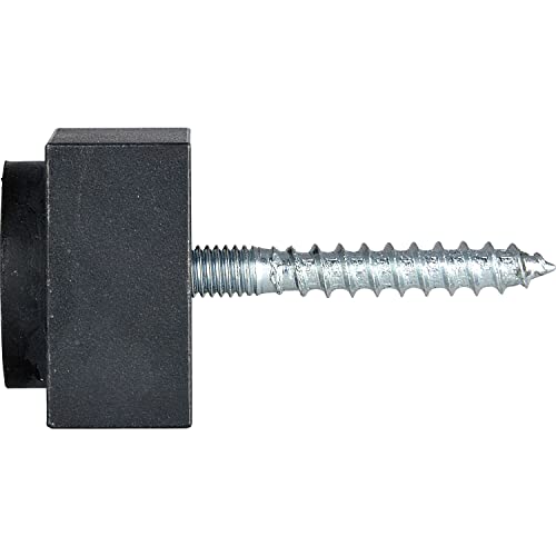 HALCÖ 0529.176.00.0.01 Wandtürpuffer 30x30mm, Türstopper zum Schrauben mit Gummikappe, Stahl verzinkt schwarz passiviert, Silber von HALCÖ