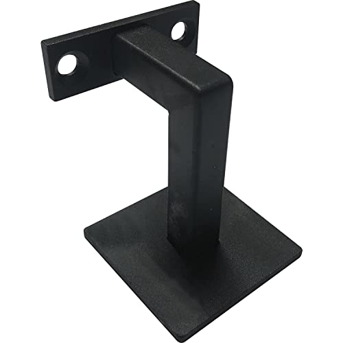 Halcö Handlaufträger mit Schraubbefestigung, Handlaufhalter Wandabstand 78 mm, Handlauf Halterung Eisen verzinkt schwarz von HALCÖ