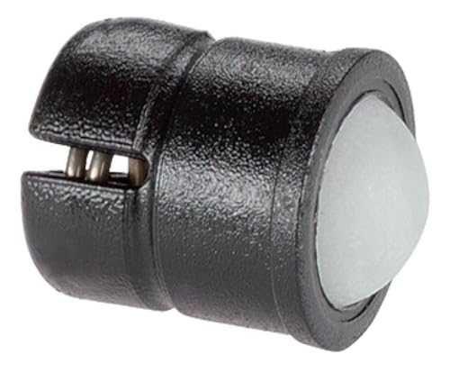 Federndes Druckstück, glatte Ausführung, mit Bund und Kugel, selbstklemmend/Hülse und Kugel aus Thermoplast | d1=4 mm | 22080.0804 von HALDER