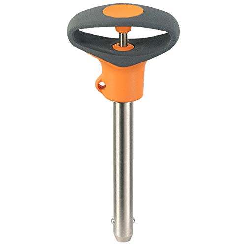 HALDER 22370.0724, selbstsichernd, mit elastischem Griff Kugelsperrbolzen, orange, d1=6 mm / l1=20 mm von HALDER