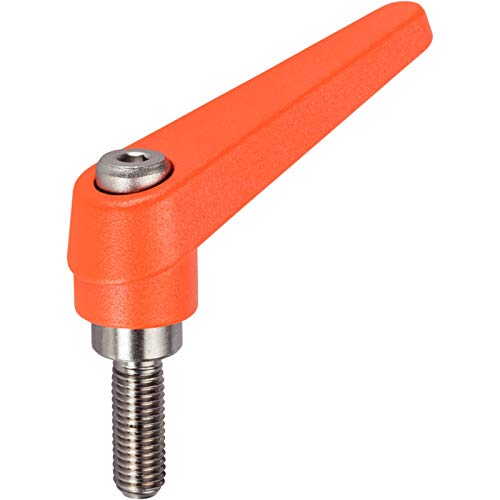 HALDER 24390.0026 Verstellbare Klemmhebel, Orange, d1=13 mm / d2=M4 / l1=32 mm von HALDER