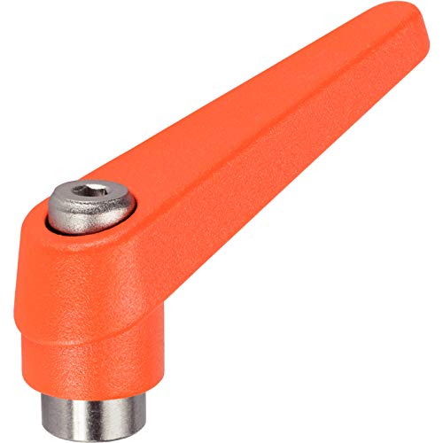 HALDER 24390.0036 Verstellbare Klemmhebel, Orange, d1=13 mm / d2=M4 von HALDER