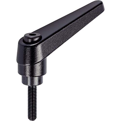 HALDER 24400.0028 Verstellbare Klemmhebel, Schwarz, d1=13 mm / d2=M4 / l1=32 mm von HALDER