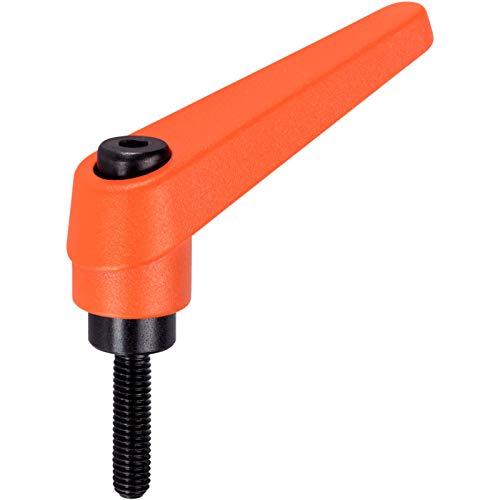 HALDER 24400.0041 Verstellbare Klemmhebel, Orange, d1=14 mm / d2=M5 / l1=12 mm von HALDER