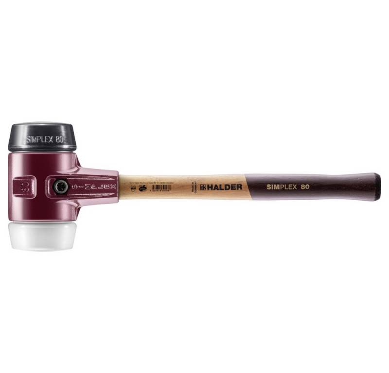 HALDER Hammer Halder SIMPLEX 3027.080 Schonhammer ergonomischer Griff, mittelhart 27 von HALDER