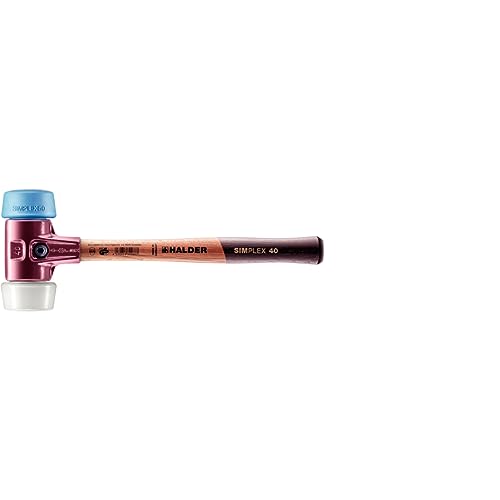 Simplex Schonhammer, 50:40, TPE-soft / Superplastik; mit Tempergussgehäuse und hochwertigem Holzstiel | D=50 mm | 3017.051 von HALDER