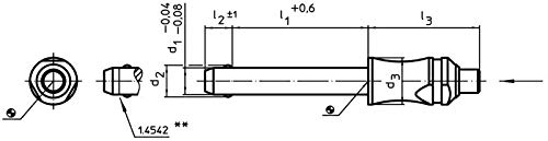 Kugelsperrbolzen, selbstsichernd, mit Standardgriff | d1=20 mm / l1=120 mm / Rostfreier Stahl 1.4305 | 22370.0124 von HALDER