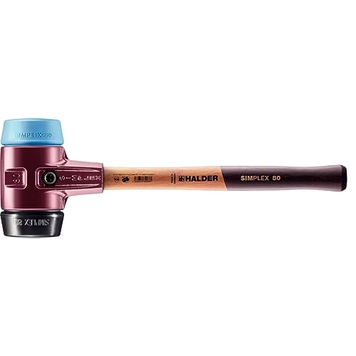 Simplex Schonhammer, TPE-soft / Gummikomposition; mit Tempergussgehäuse und hochwertigem Holzstiel | D=80 mm | 3012.080 von HALDER