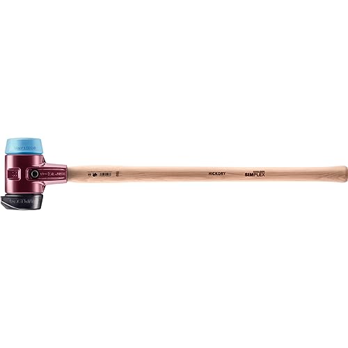 SIMPLEX-Vorschlaghammer, Gummikomposition, mit Standfuß/TPE-soft; mit Tempergussgehäuse und Hickorystiel | D=80 mm | 3012.281 von HALDER