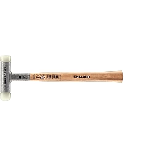 SUPERCRAFT-Schonhammer, mit schwingungsdämpfendem, ergonomisch geformtem und lackiertem Hickorystiel und abgerundetem Einsatz | D=25 mm | 3366.225 von HALDER