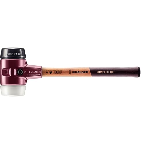Simplex Schonhammer, Gummikomposition / Superplastik; mit Tempergussgehäuse und hochwertigem Holzstiel | D=80 mm | 3027.080 von HALDER
