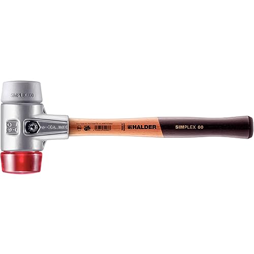 Simplex Schonhammer, TPE-mid / Plastik; mit Aluminiumgehäuse und hochwertigem Holzstiel | D=60 mm | 3136.060 von HALDER
