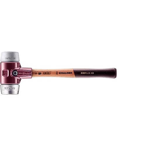 Simplex Schonhammer, TPE-mid / Weichmetall; mit Tempergussgehäuse und hochwertigem Holzstiel | D=60 mm | 3039.060 von HALDER