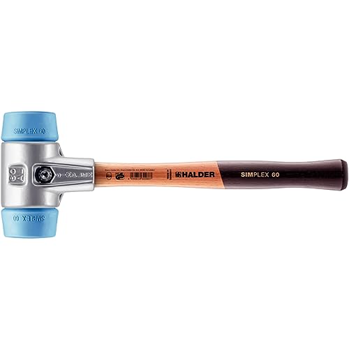 Simplex Schonhammer, TPE-soft; mit Aluminiumgehäuse und hochwertigem Holzstiel | D=60 mm | 3101.060 von HALDER