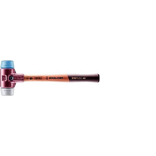 Simplex Schonhammer, TPE-soft / TPE-mid; mit Tempergussgehäuse und hochwertigem Holzstiel | D=40 mm | 3013.040 von HALDER