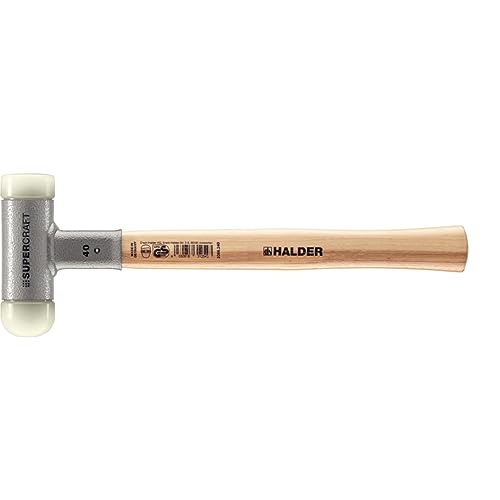 Supercraft Schonhammer, mit schwingungsdämpfendem, ergonomisch geformtem und lackiertem Hickorystiel und abgerundetem Einsatz | D=40 mm | 3366.240 von HALDER