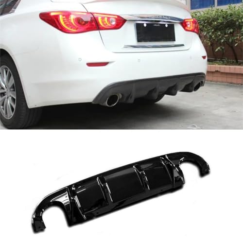 HALEUP für Infiniti Q50 2014 2015 2016 2017 Auto Heckdiffusor ABS-Material Heckstoßstange Diffusor Untere Stoßstange Lip Spoiler Heckschürzen Heckspoiler,normal A/Glossy Black von HALEUP