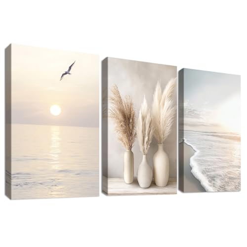 3Pcs Küstenstrand Meereswelle Leinwand Bilder Mit Rahmen Boho Pampasgras Ozean Sonnenuntergang Bilder auf Leinwandbilder Malerei Wandbilder Wohnzimmer Schlafzimmer Badezimmer Wanddeko 50x70cm x3pcs 3Pcs Küstenstrand Meereswelle Leinwand Bilder Mit Rahmen Boho Pampasgras Ozean Sonnenuntergang Bilder auf Leinwandbilder Malerei Wandbilder Wohnzimmer Schlafzimmer Badezimmer Wanddeko 50x70cm x3pcs von HALFLEMART