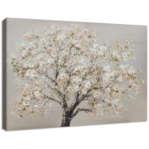 Blumig Cerasus Baum Leinwand Bilder Mit Rahmen Braun Wandbilder Abstraktes Bild auf Leinwand Malerei Pictures Poster Kunstdrucke Zuhause Wohnzimmer Schlafzimmer Badezimmer Wanddekoration 40x60cm von HALFLEMART