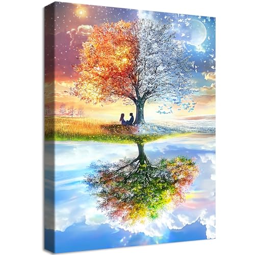 Baum des Lebens Leinwand Bilder Mit Rahmen Blauer Himmel und weiße Wolken Bild Wandbilder Wandkunst Kunstdruck auf Leinwand Malerei Wohnzimmer Korridor Schlafzimmer Badezimmer Wanddekor 30x40cm Baum des Lebens Leinwand Bilder Mit Rahmen Blauer Himmel und weiße Wolken Bild Wandbilder Wandkunst Kunstdruck auf Leinwand Malerei Wohnzimmer Korridor Schlafzimmer Badezimmer Wanddekor 30x40cm von HALFLEMART