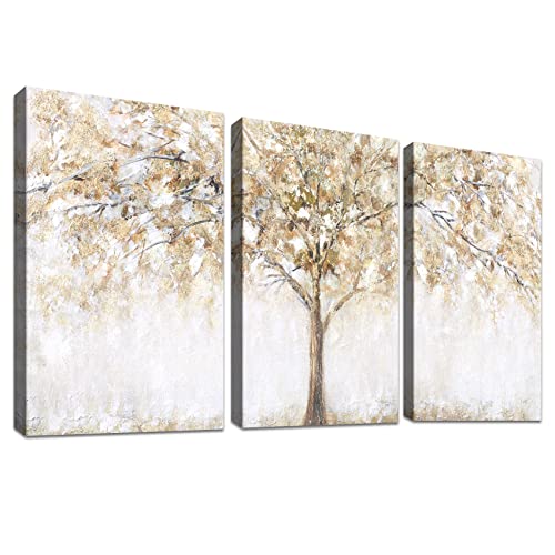 3 Panels Mit Rahmen Abstrakte Baum Leinwand Bilder Kunstdrucke Bild auf Leinwand Malerei Poster Bild Moderne Wanddeko Wandbilder Heimbüro Wohnzimmer Schlafzimmer Dekorationen 150x70cm (20"x28"x3pcs) von HALFLEMART