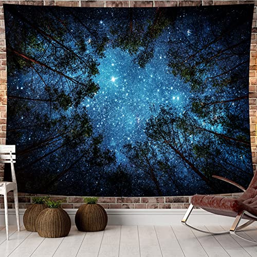 Nebel Wald Baum Wandteppich Psychedelic Wandbehang Tagesdecke Wandtuch Wandteppich Natur Landschaft Picknick strandtuch stranddecke groß Für Schlafzimmer Wohnzimmer Wohnheim Wanddeko 150X130cm von HALFLEMART