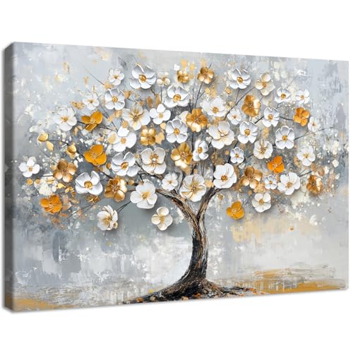Weiß Gold Blühende Bäume Große Leinwand Bilder Mit Rahmen Grauer Blühender Baum Bild auf Leinwand Malerei Abstraktes Poster Kunstdrucke Wandbilder Zuhause Wohnzimmer Schlafzimmer Wanddekor 120x80cm Weiß Gold Blühende Bäume Große Leinwand Bilder Mit Rahmen Grauer Blühender Baum Bild auf Leinwand Malerei Abstraktes Poster Kunstdrucke Wandbilder Zuhause Wohnzimmer Schlafzimmer Wanddekor 120x80cm von HALFLEMART