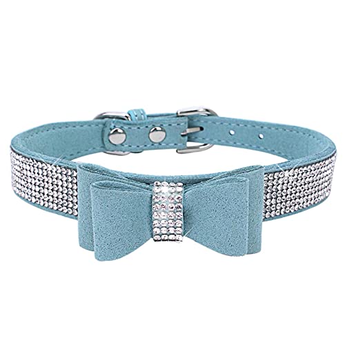 HALFSUMO Hundehalsband mit Strass süßes Strass-Hundehalsband Hunde Katzenhalsband mit Strass-Schleife Halsbandgeschirr für kleine und mittlere Hunde Kätzchen Blau L CL164 HALFSUMO Hundehalsband mit Strass süßes Strass-Hundehalsband Hunde Katzenhalsband mit Strass-Schleife Halsbandgeschirr für kleine und mittlere Hunde Kätzchen Blau L CL164 von HALFSUMO