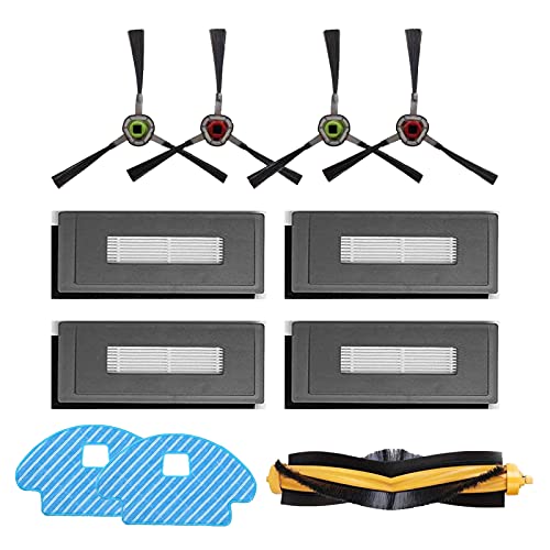 Filter Bürste Wischtuch Ersatzteile Zubehör Set für Ecovacs DG3G-KTA DEEBOT OZMO 930 Staubsauger Roboter (11 Stück) von HALIEVE
